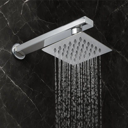 Ultra (4x4 Inches) 304- Grade Stainless Steel Chrome Finish Overhead Shower With Arm (9 Inch)