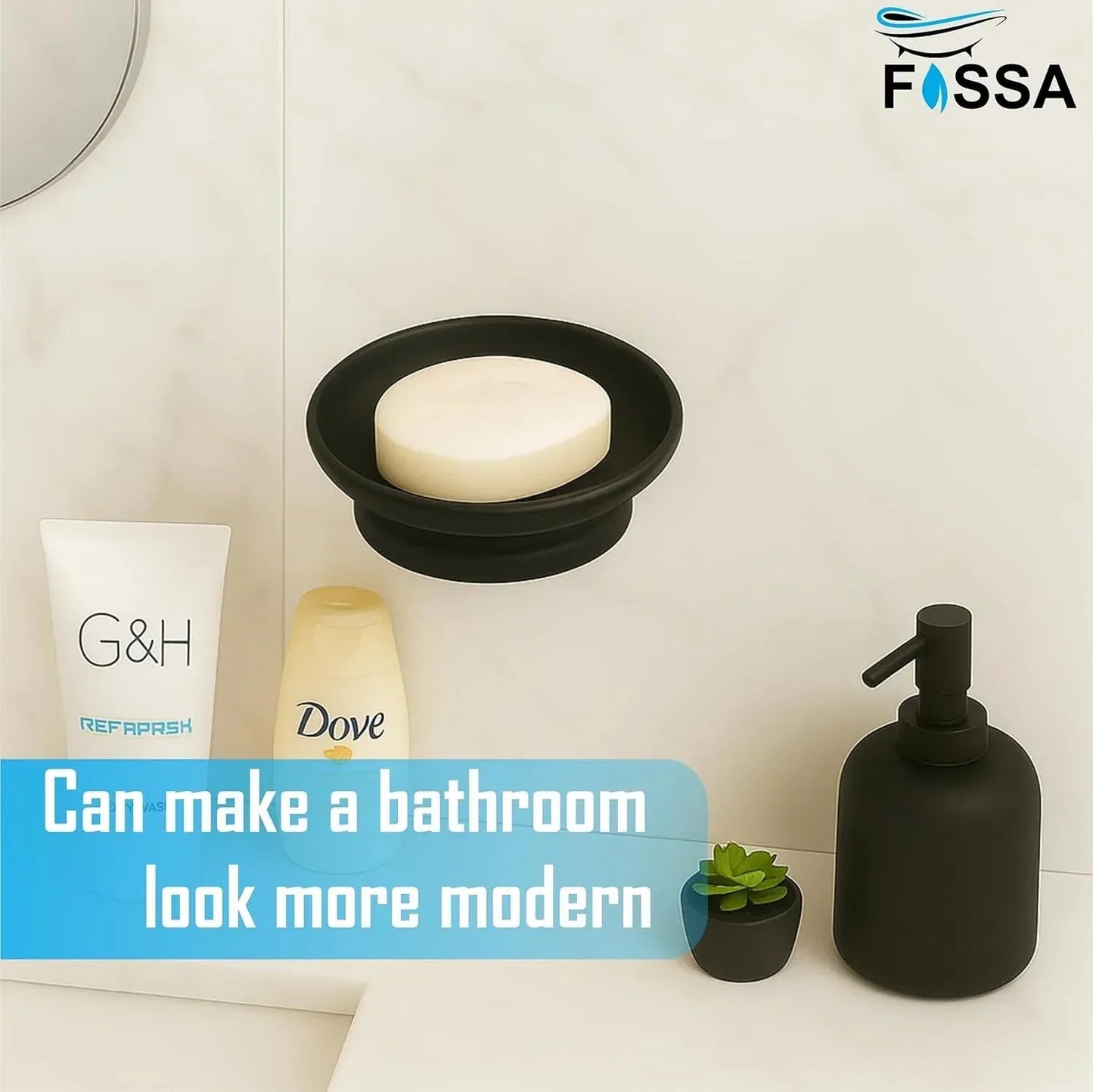 Ceramic Black Unbreakable Soap Dish  Round Glossy Finish (RB-121)-1