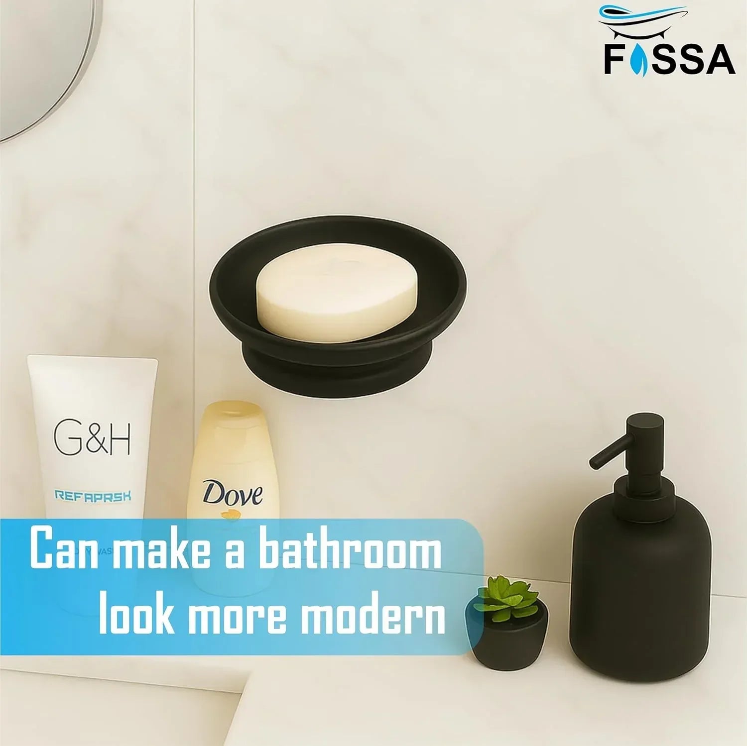 Ceramic Black Unbreakable Soap Dish  Round Glossy Finish (RB-121)-1