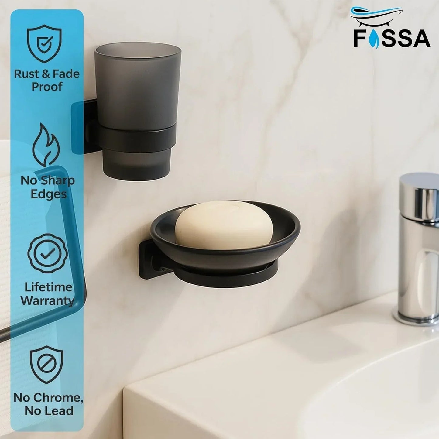 Ceramic Black Unbreakable Soap Dish  Round Glossy Finish (RB-121)-2
