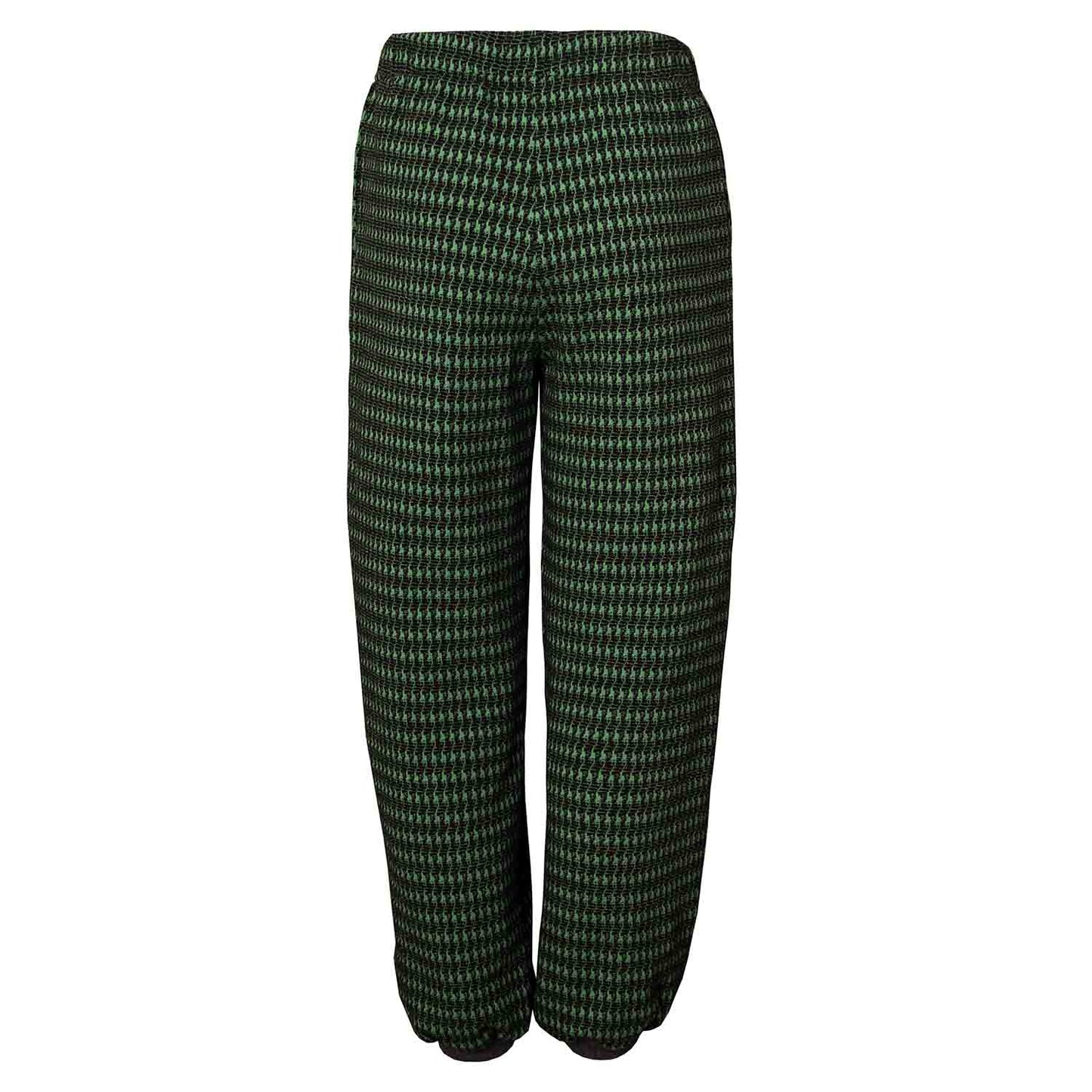 Black and Green pied de poule Kids Pants with Knee Patches