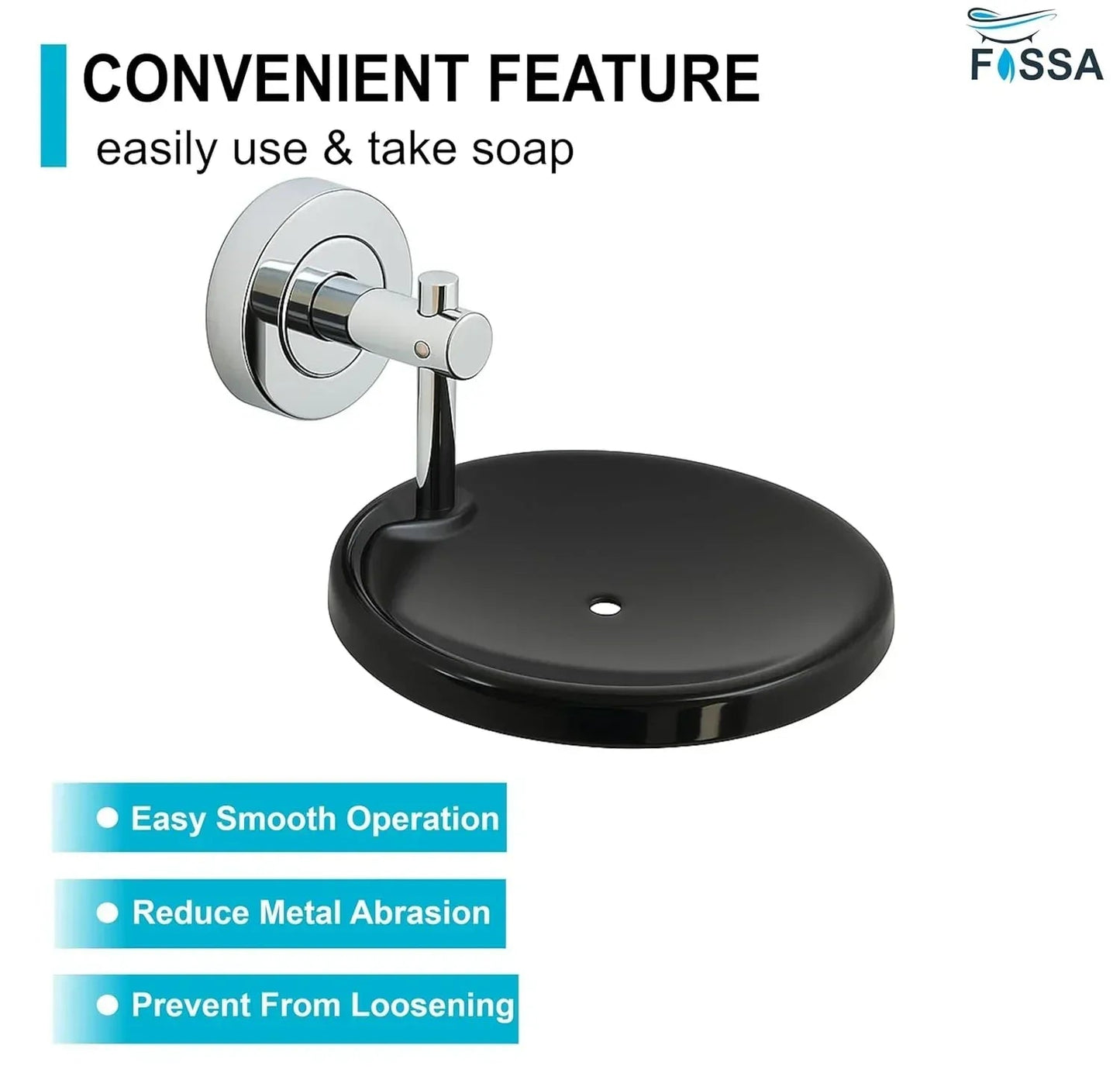 Round Stainless Steel Wall Mounted Soap Dish – Silver + Black