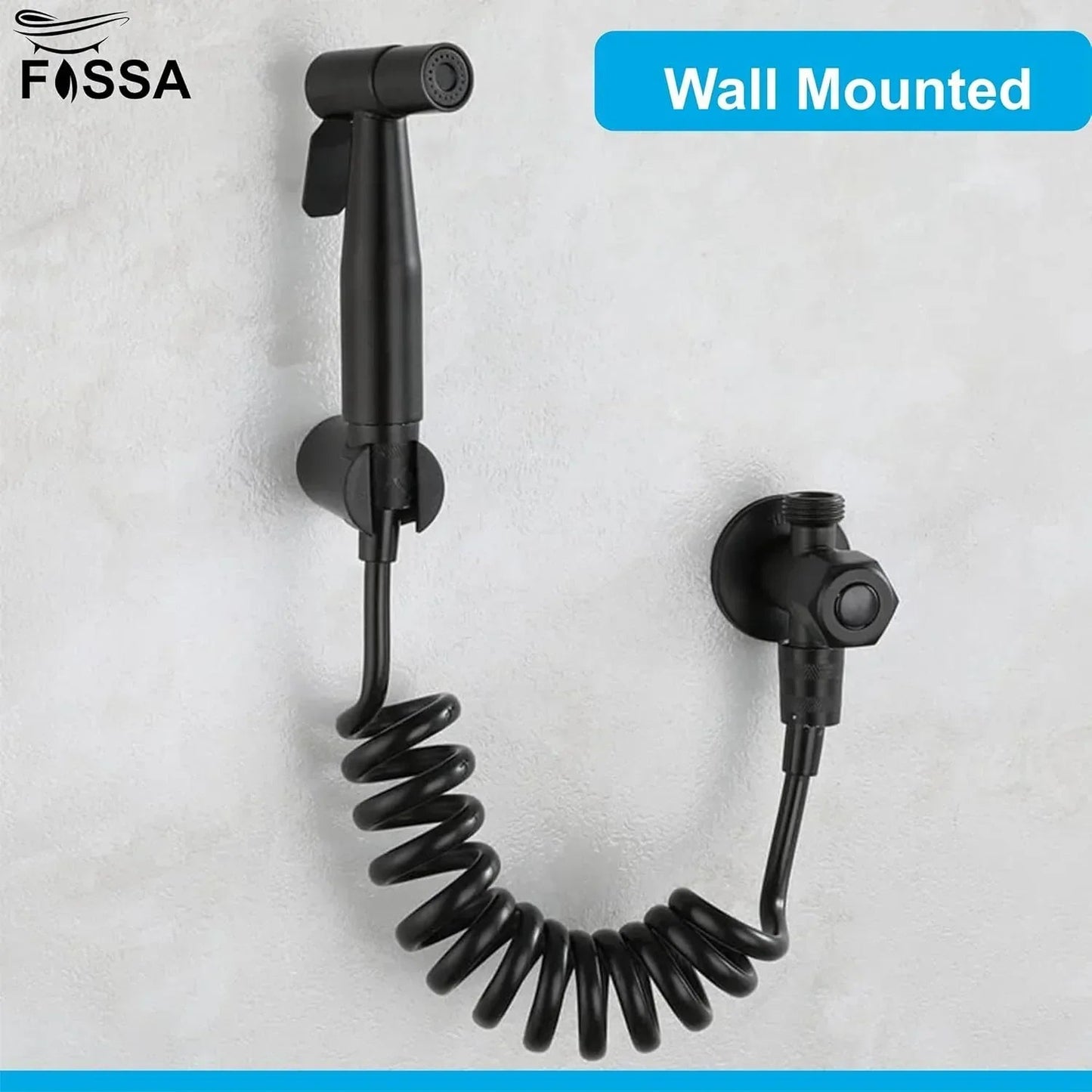 Steelo Stainless Steel Health Faucet with Flexible ABS Spring Hose pipe - 1 Metar Black