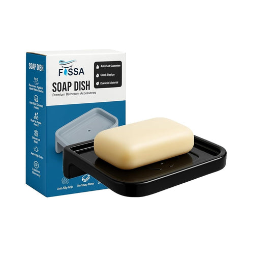 Ceramic Balck Unbreakable Soap Dish Rectangular Glossy Finish (RB-118)