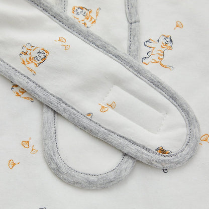 Lively Tiger Extra Warm Cotton Baby White Swaddle Wrap
