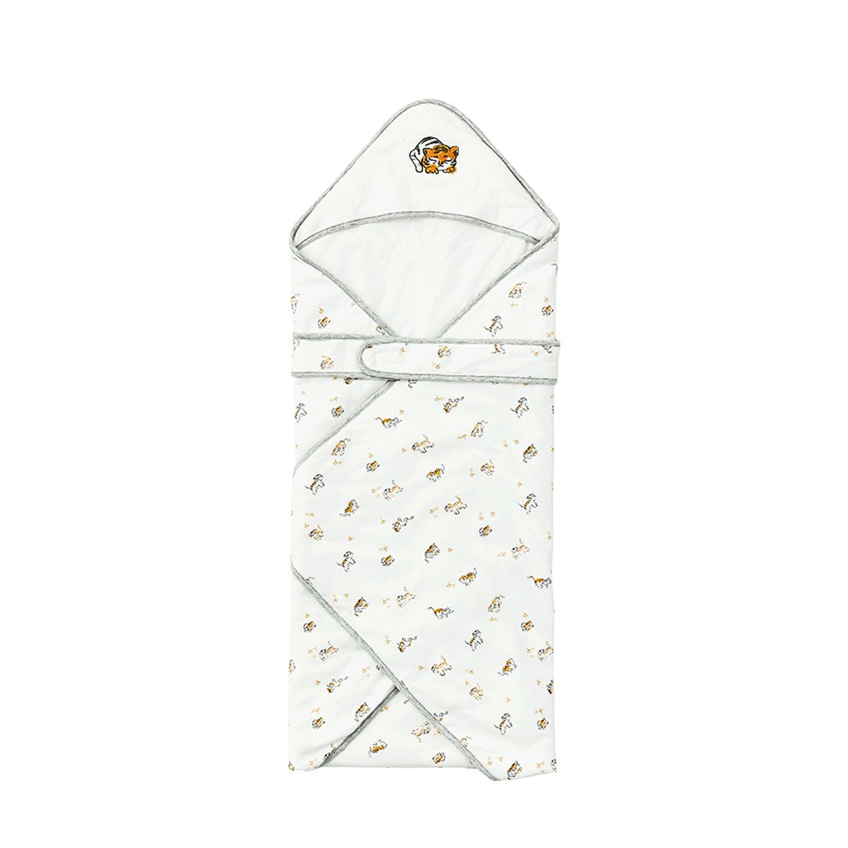 Lively Tiger Extra Warm Cotton Baby White Swaddle Wrap