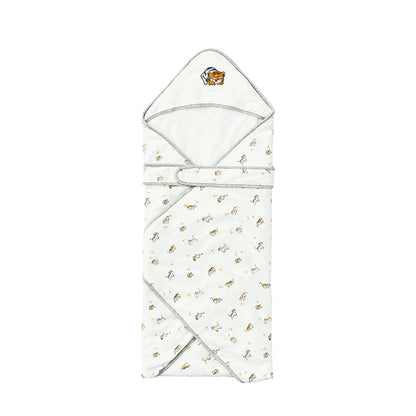 Lively Tiger Extra Warm Cotton Baby White Swaddle Wrap
