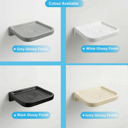 Ceramic Balck Unbreakable Soap Dish Rectangular Glossy Finish (RB-118)